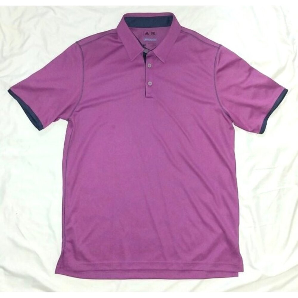 Adidas Men's Polo Shirt Climacool Purple Short Sleeve Golf Size Medium